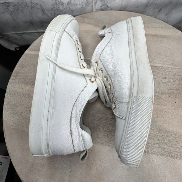 M.Gemi Women’s White Leather Sneakers Size 40 Italian Made Low Top Shoes - Picture 12 of 13